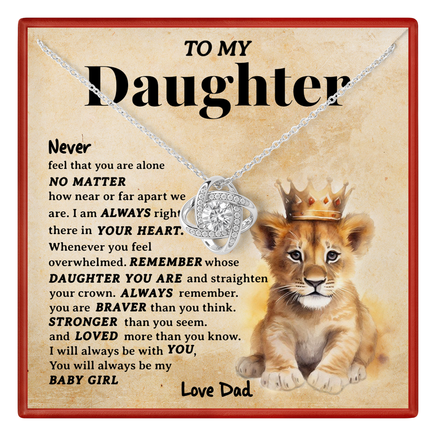 To My Daughter Necklace from Dad - Meaningful Father Daughter Jewelry