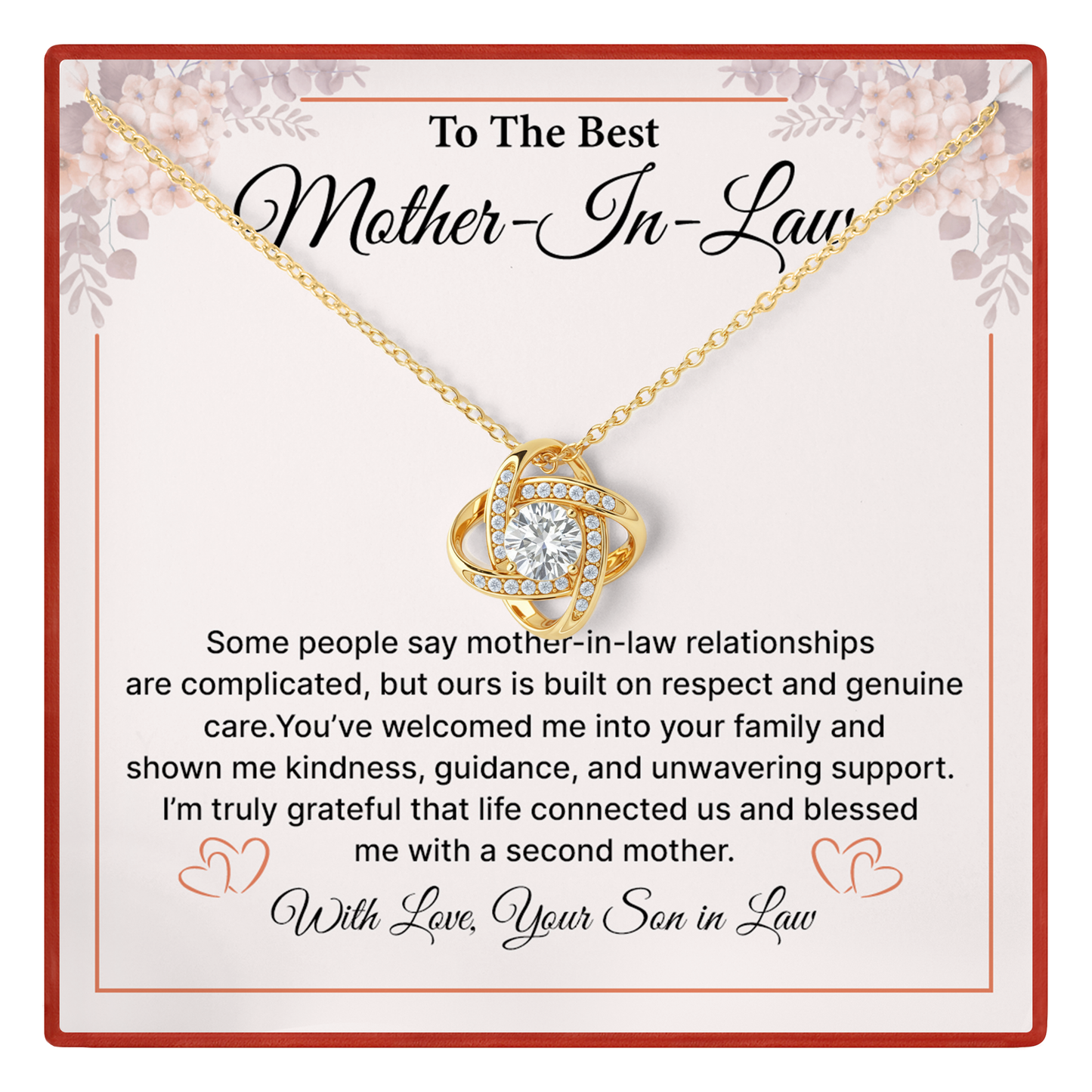 Mother-in-Law Necklace Gift - Birthday, Christmas & Appreciation From Son In Law