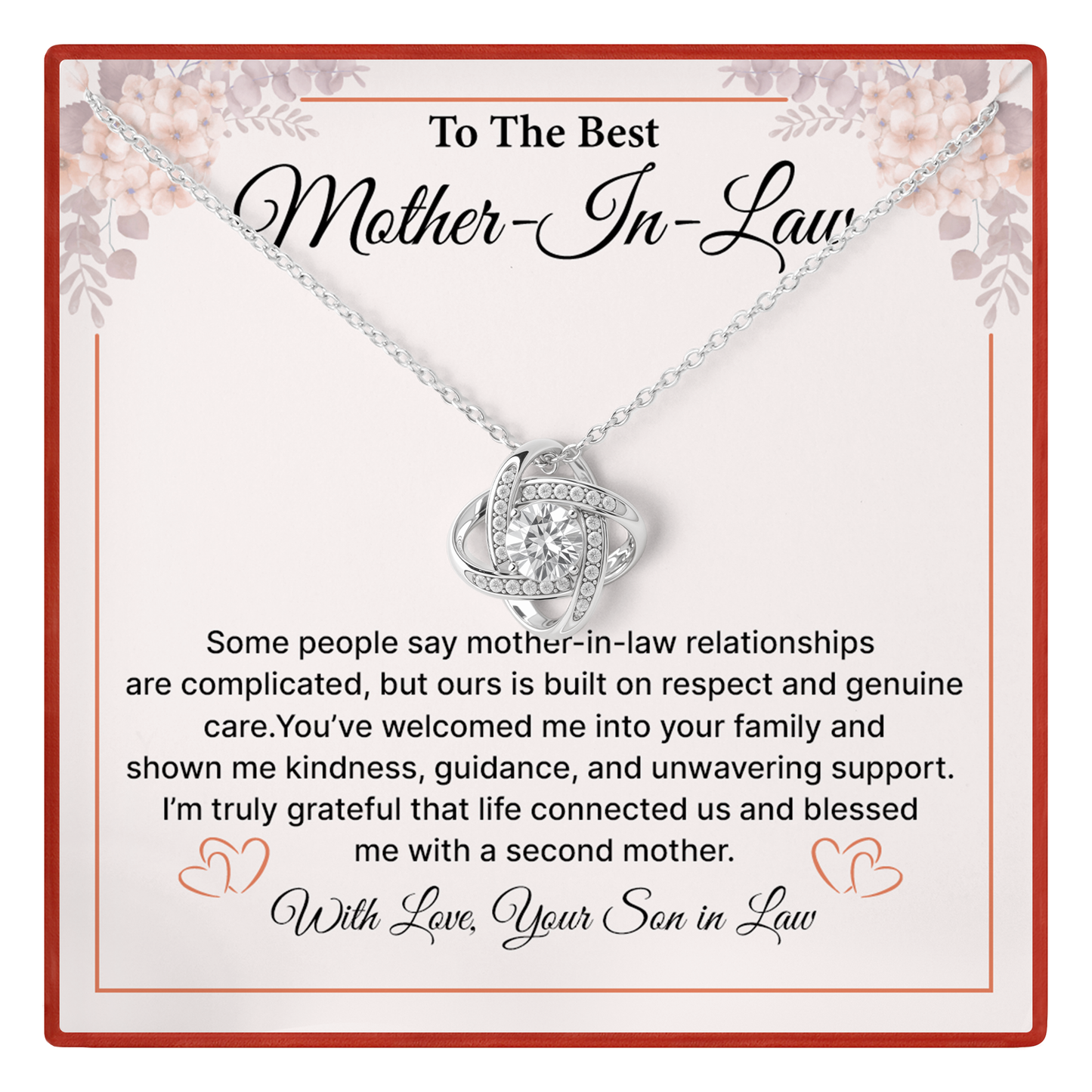 Mother-in-Law Necklace Gift - Birthday, Christmas & Appreciation From Son In Law