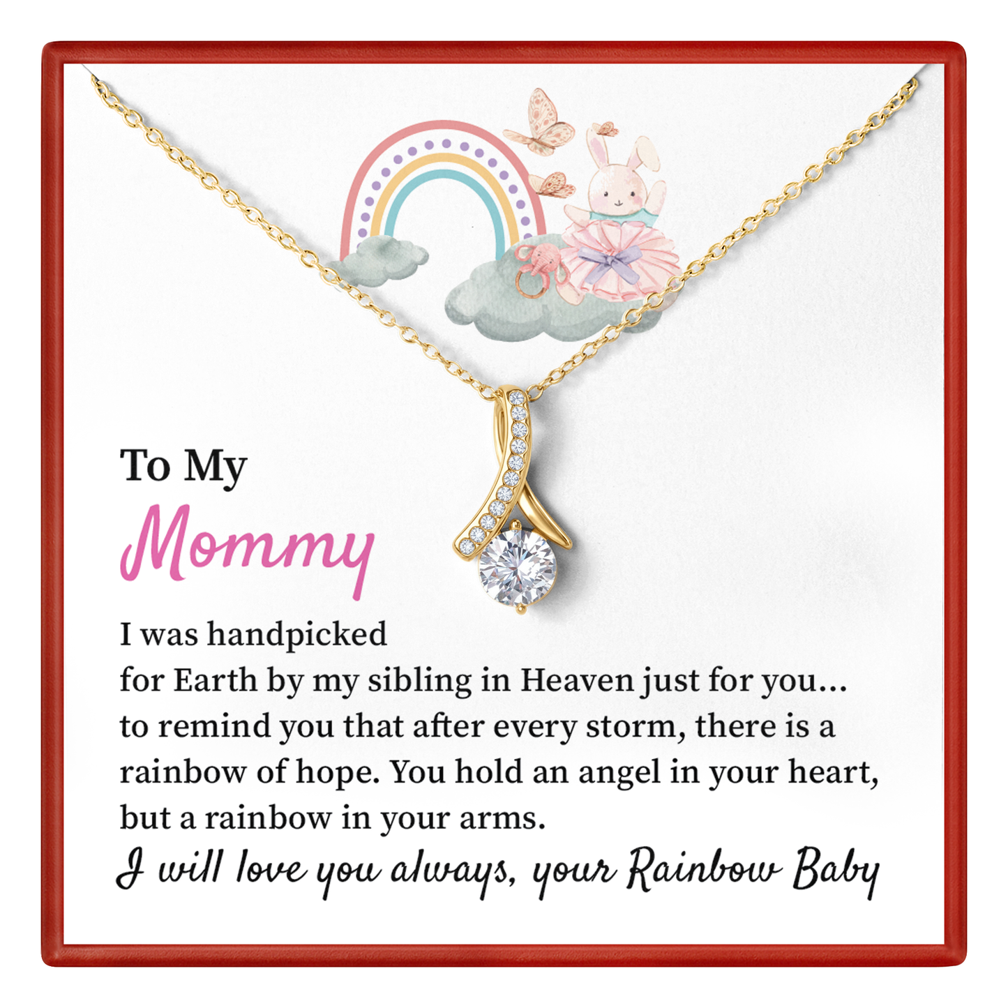 Rainbow Baby Necklace for Mommy Hope & Remembrance Gift for Mom