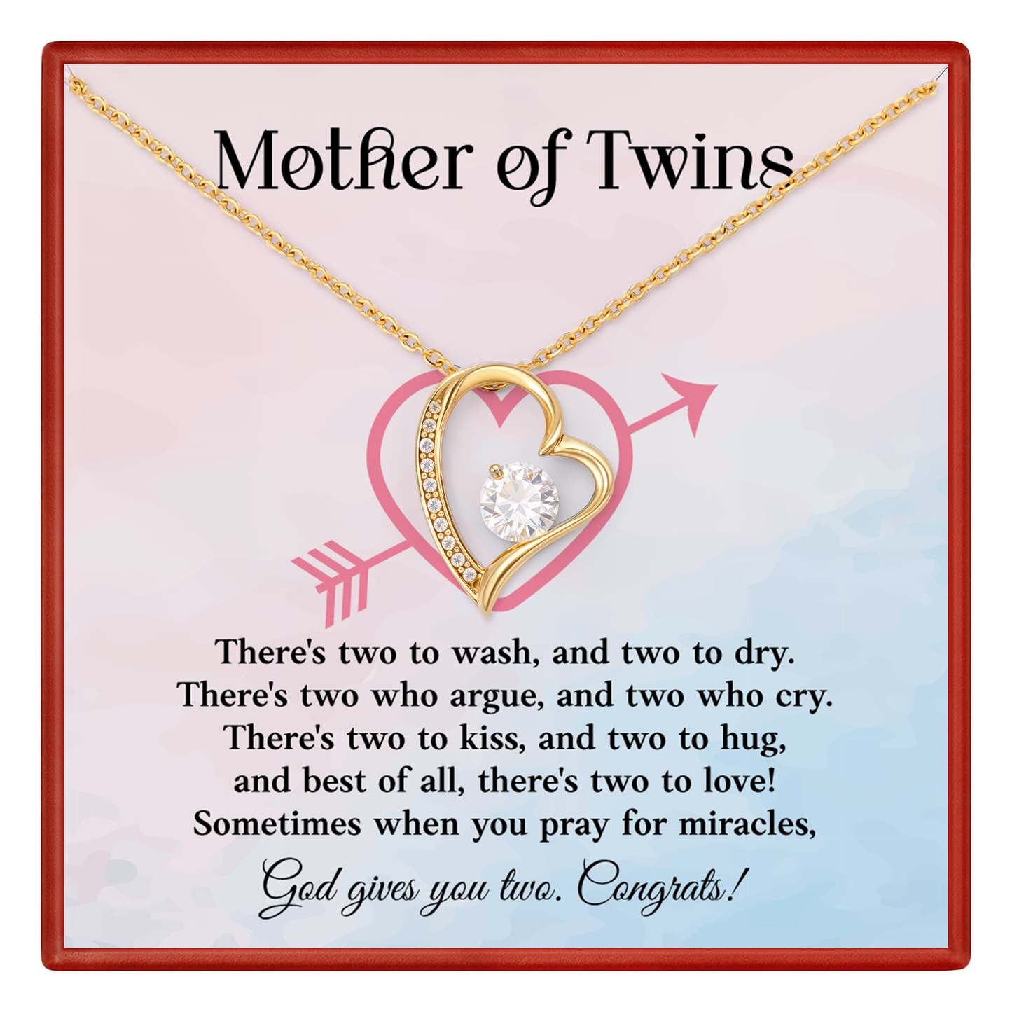 Mother of twins Necklace Gift