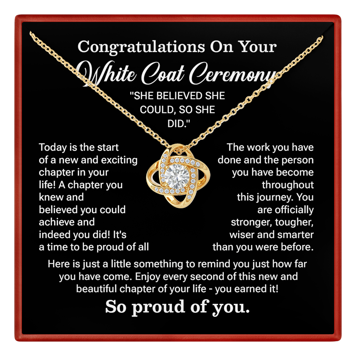 Congratulations On Your New White Coat Ceremony Congratulations Necklace