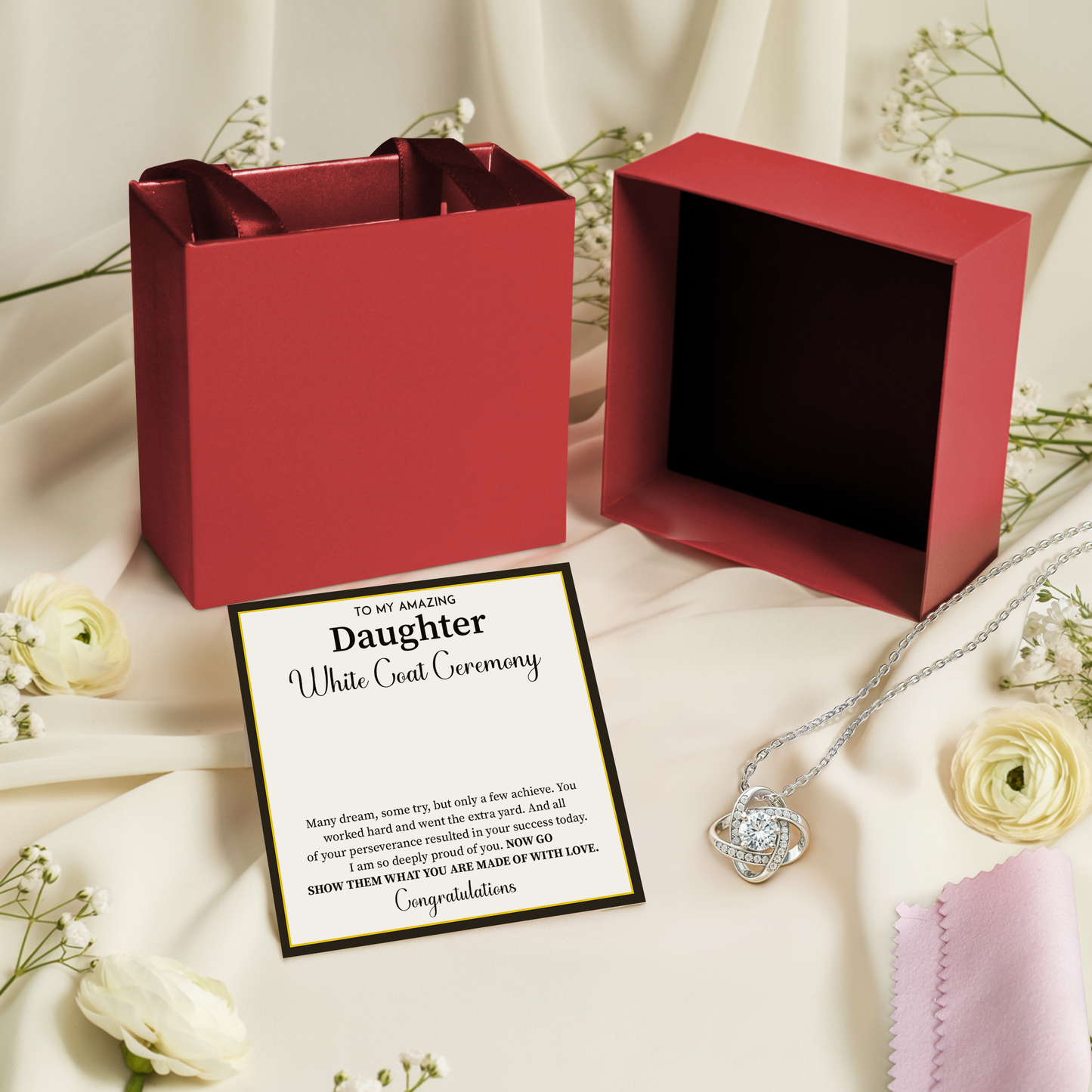 White Coat Ceremony Gift For Daughter Necklace With Gift Box