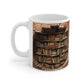3D Bookshelf Ceramic white Mug 11oz