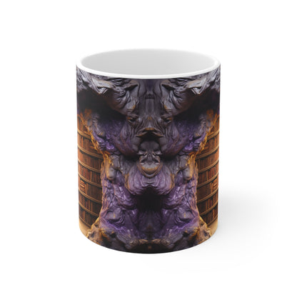 3D Bookshelf Ceramic white Mug 11oz