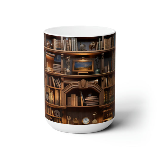 bookshelf white Mug 15oz