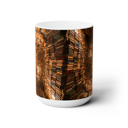 3d book white Mug 15oz