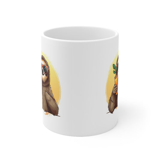 Child Sloth vector white Mug 11oz