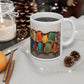 3D Bookshelf Ceramic white Mug 11oz
