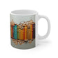 3D Bookshelf Ceramic white Mug 11oz