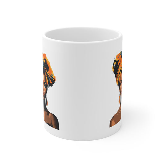 An vector art women white mug