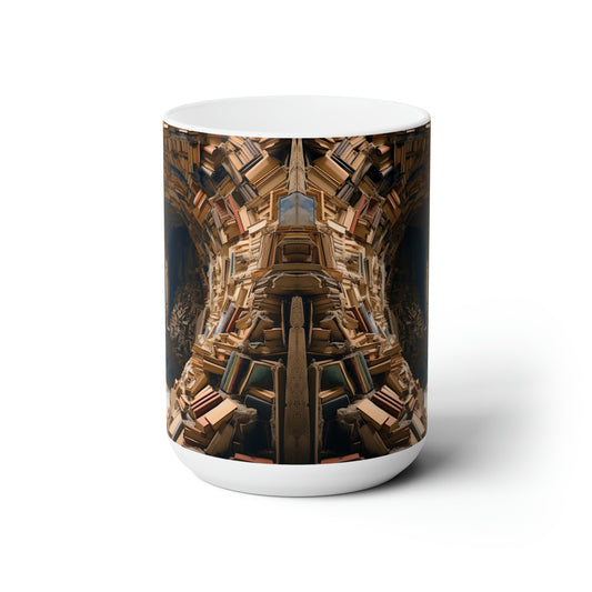 A Book piled 15oz White Mug