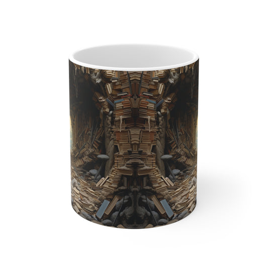A Book piled 11oz White Mug