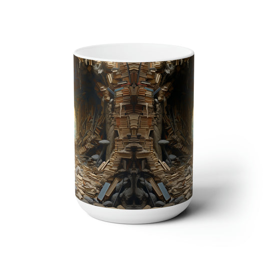 A Book piled 15oz White Mug
