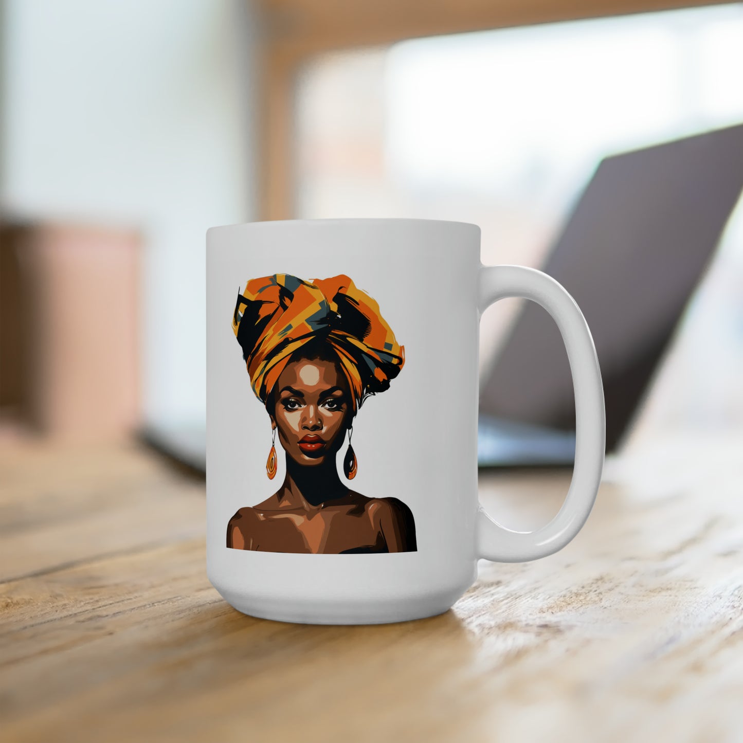An Vector women art white Mug 15oz