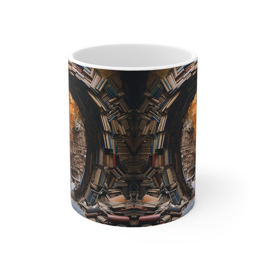 A Book piled 11oz White Mug