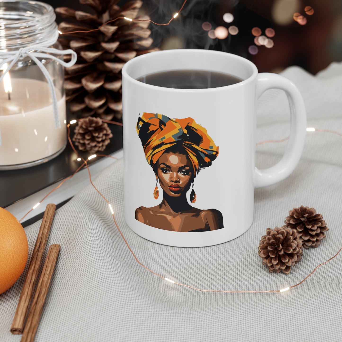 An vector art women white mug