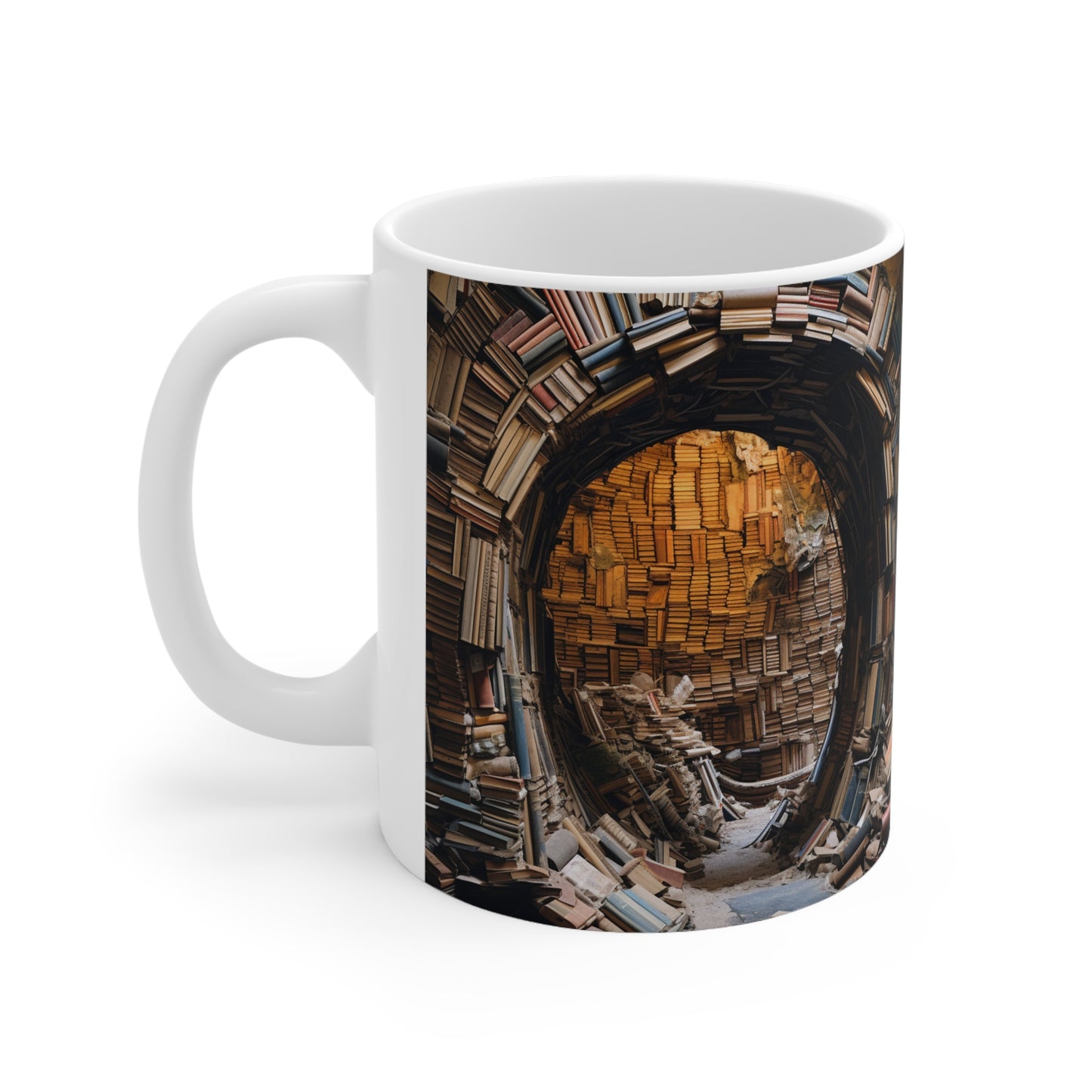 A Book piled 11oz White Mug