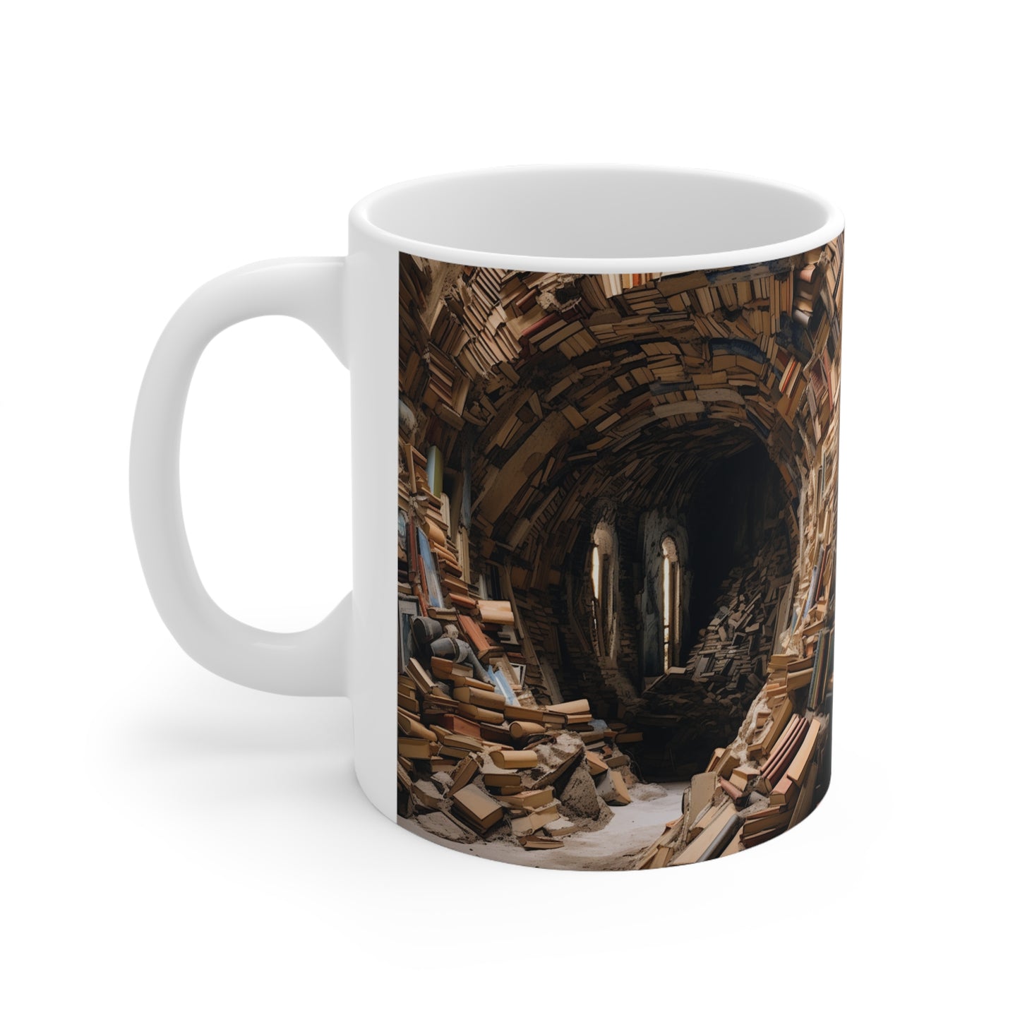 A Book piled 11oz White Mug