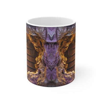 3D Bookshelf Ceramic white Mug 11oz