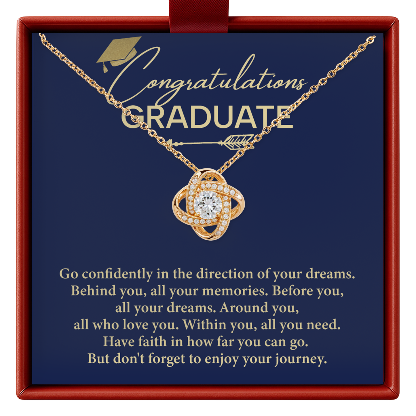 Graduation Necklace Gift For Women With Message Card