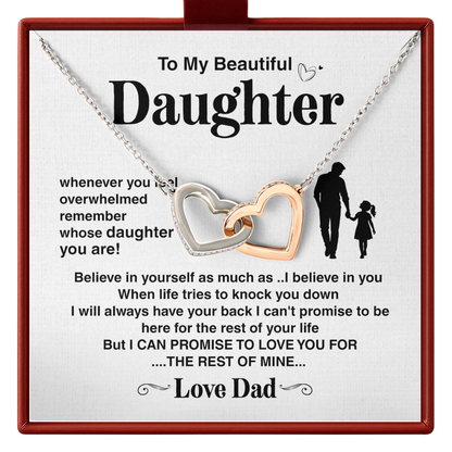 Dad to Daughter Necklace Gift, Father Daughter Sentimental Jewelry