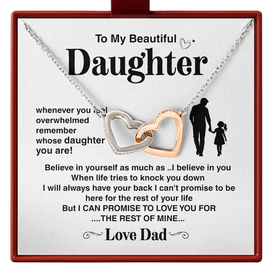 Dad to Daughter Necklace Gift, Father Daughter Sentimental Jewelry