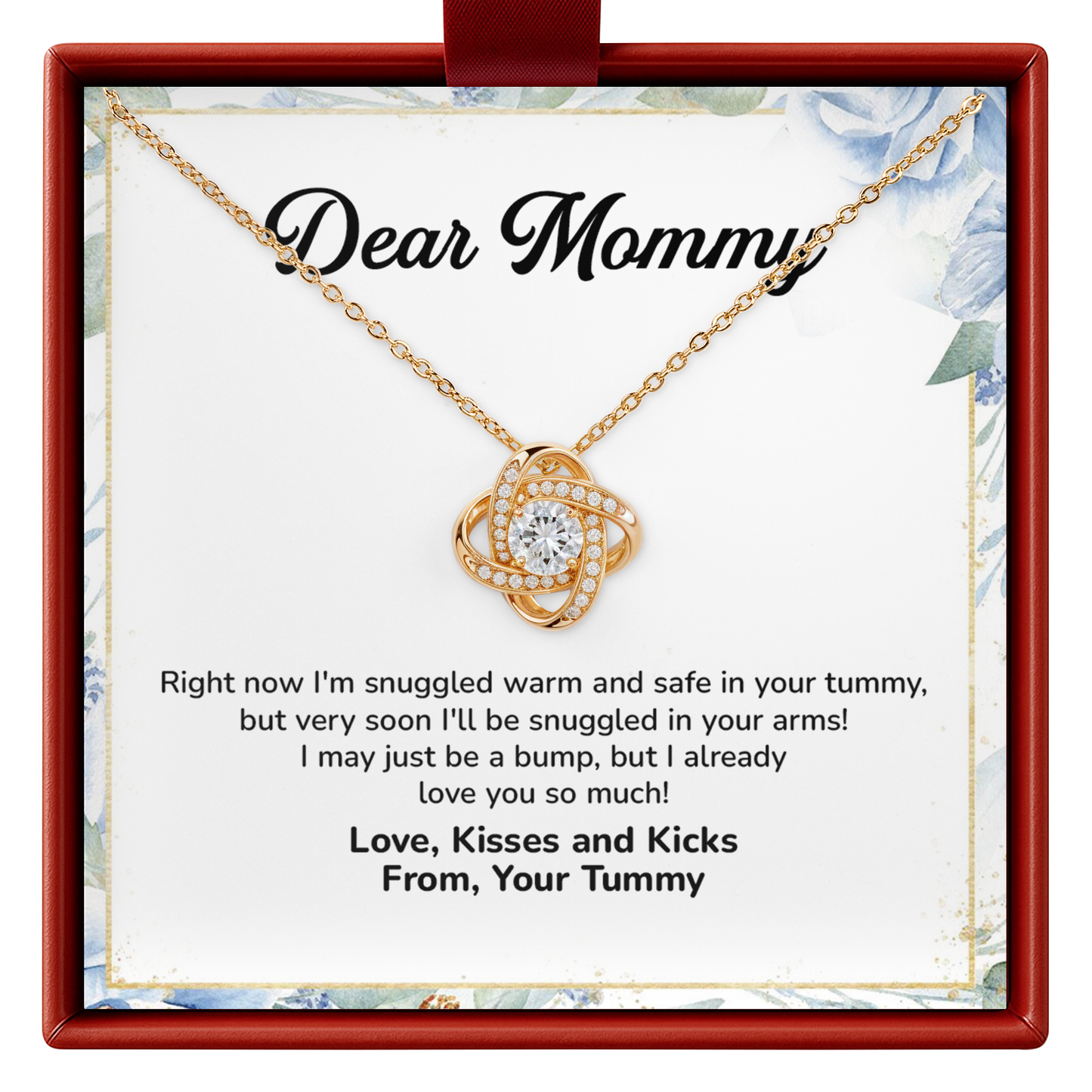 Dear Mommy Necklace from Baby Pregnancy Gift for Mom-to-Be