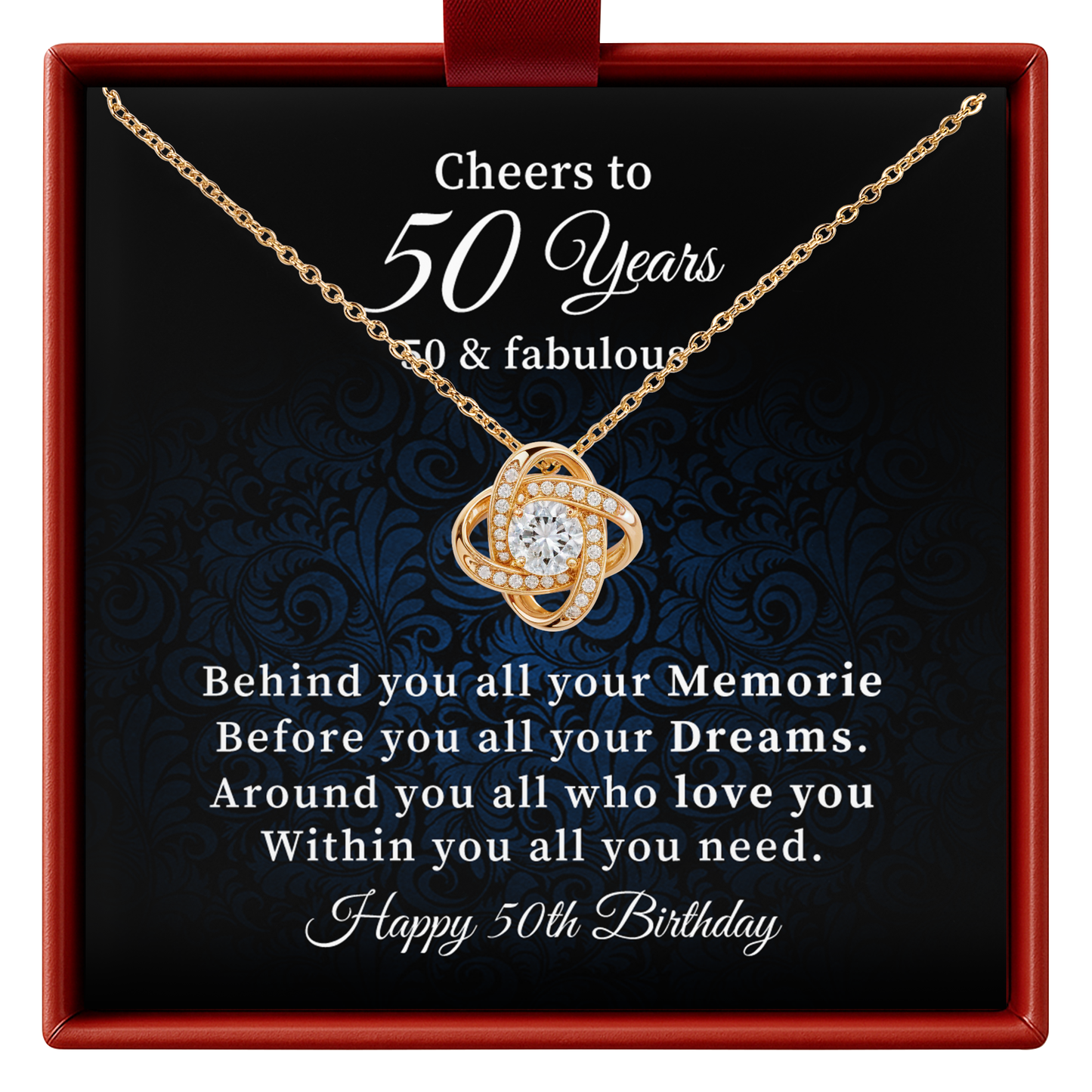 Cheers to 50 Years Necklace 50th Birthday Gift for Her