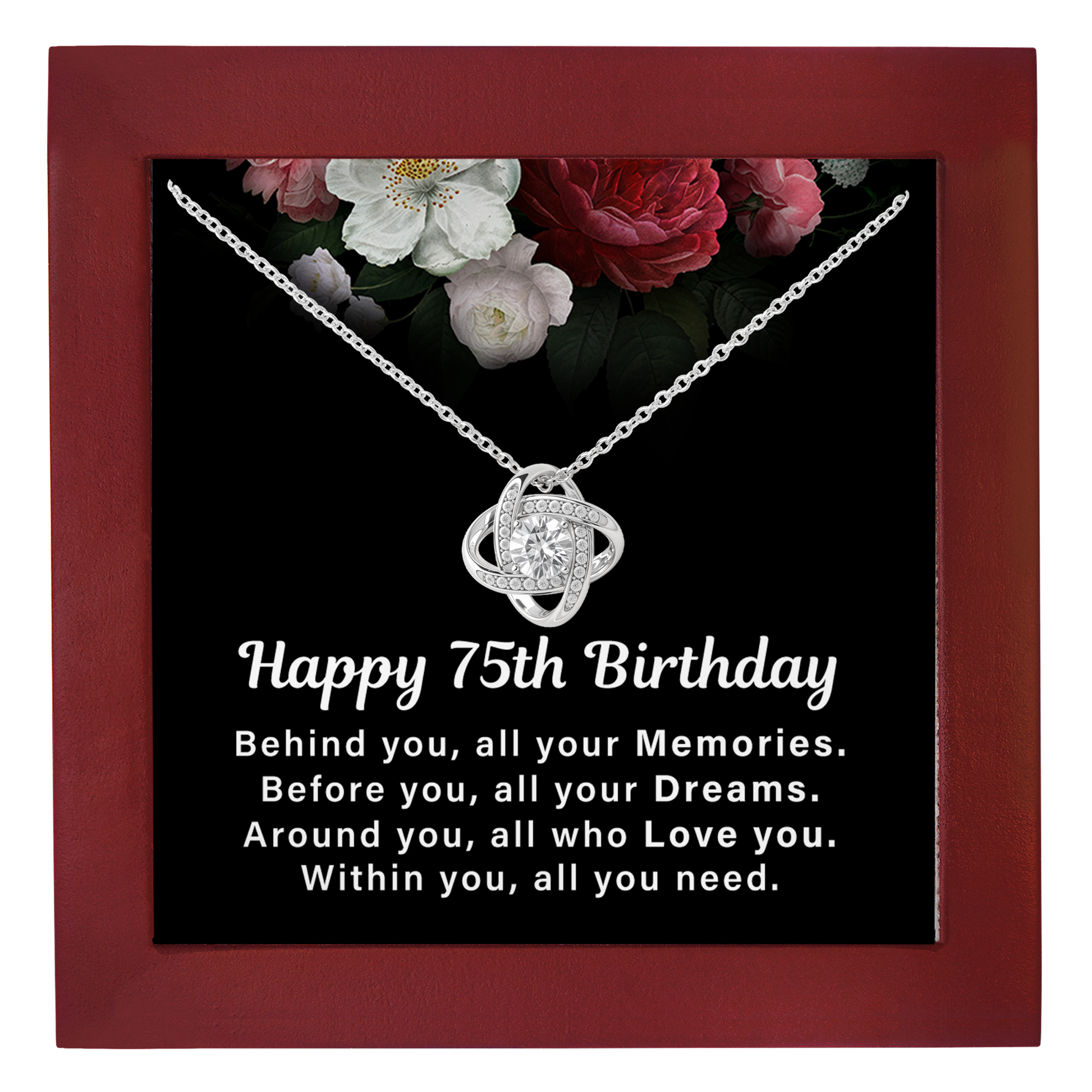 75th Birthday Necklace for Her Gift from Family