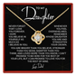 Daughter Gift from Dad - Love Knot Necklace with Emotional Card