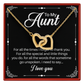 To My Aunt Interlocking Hearts Necklace – Meaningful Gift for Aunt, Appreciation Jewelry, Birthday Gift from Niece or Nephew