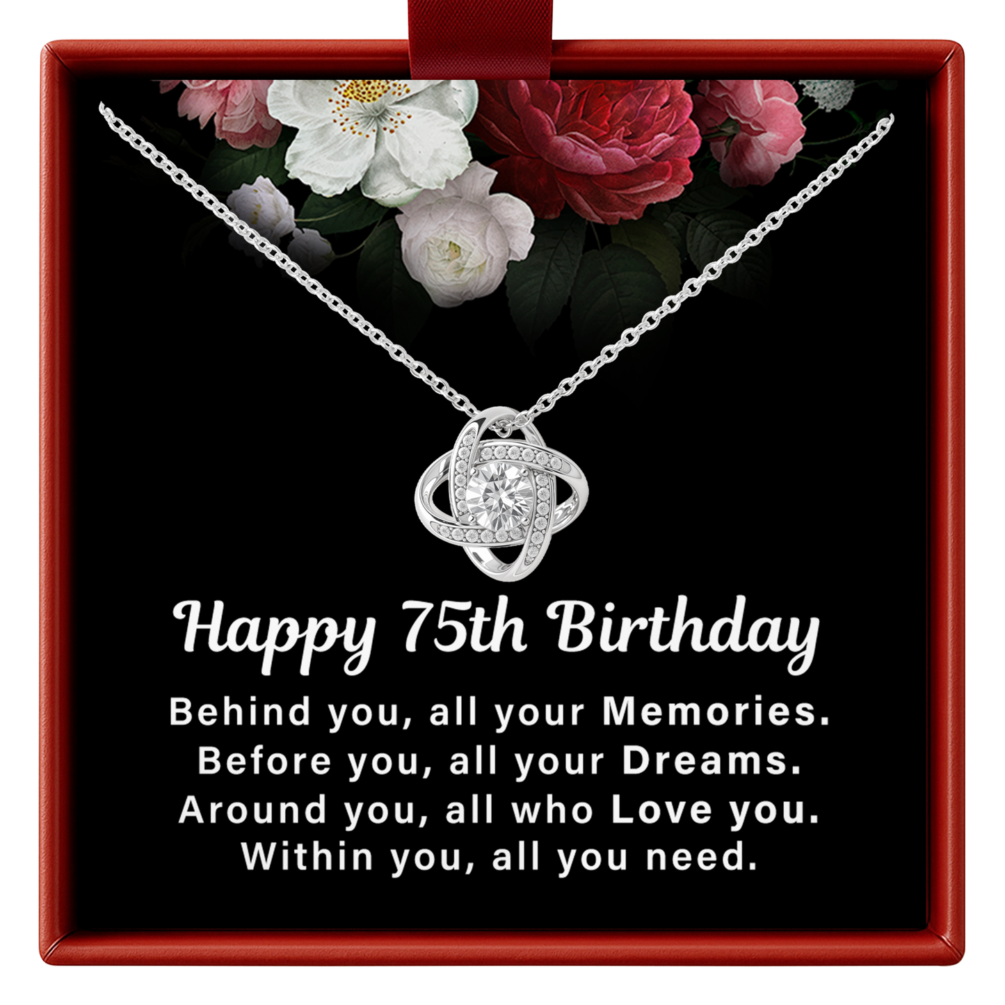 75th Birthday Necklace for Her Gift from Family