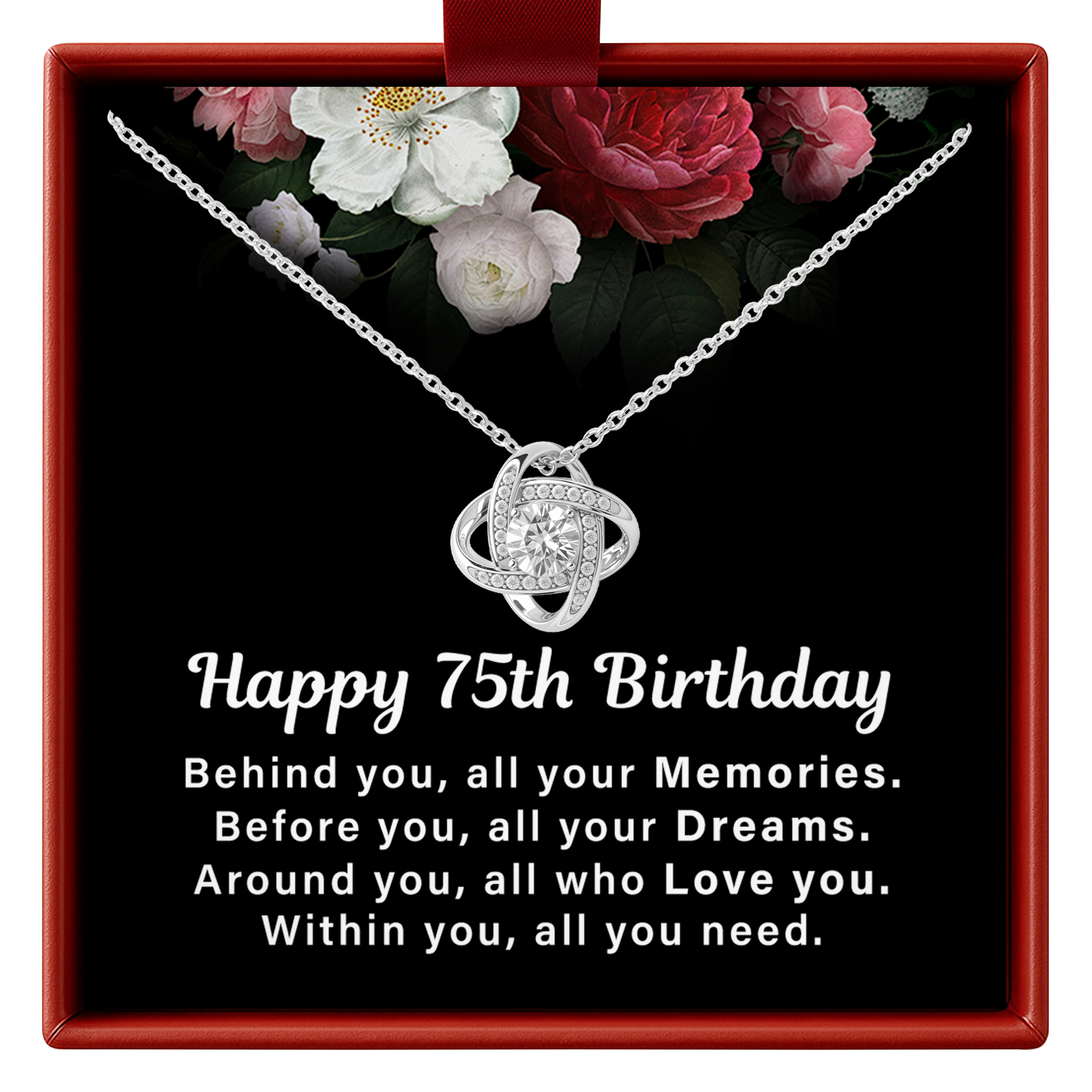 75th Birthday Necklace for Her Gift from Family