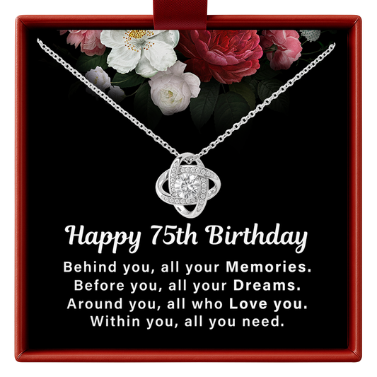 75th Birthday Necklace for Her Gift from Family