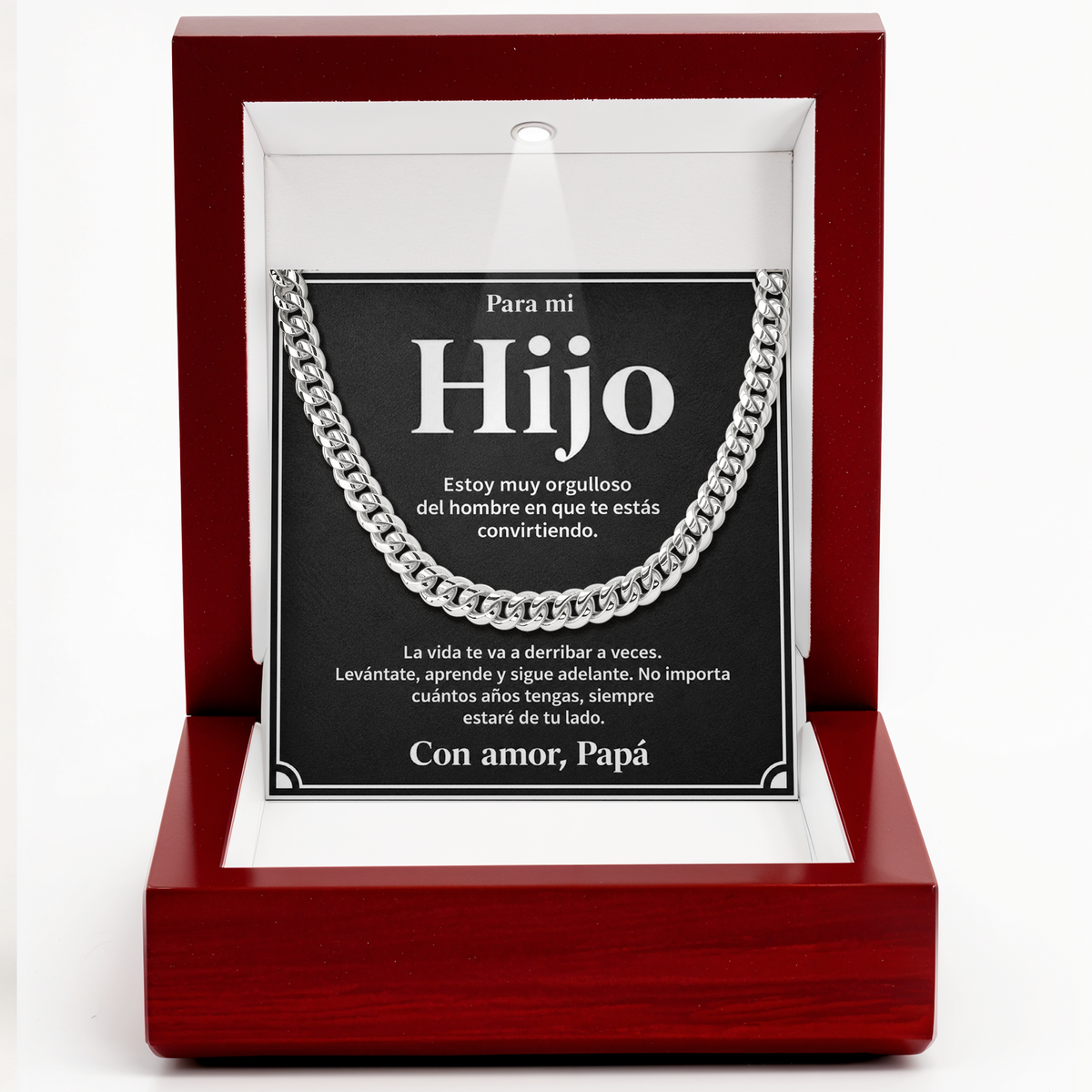 Para Mi Hijo Cuban Chain from Dad Graduation Gift for Son