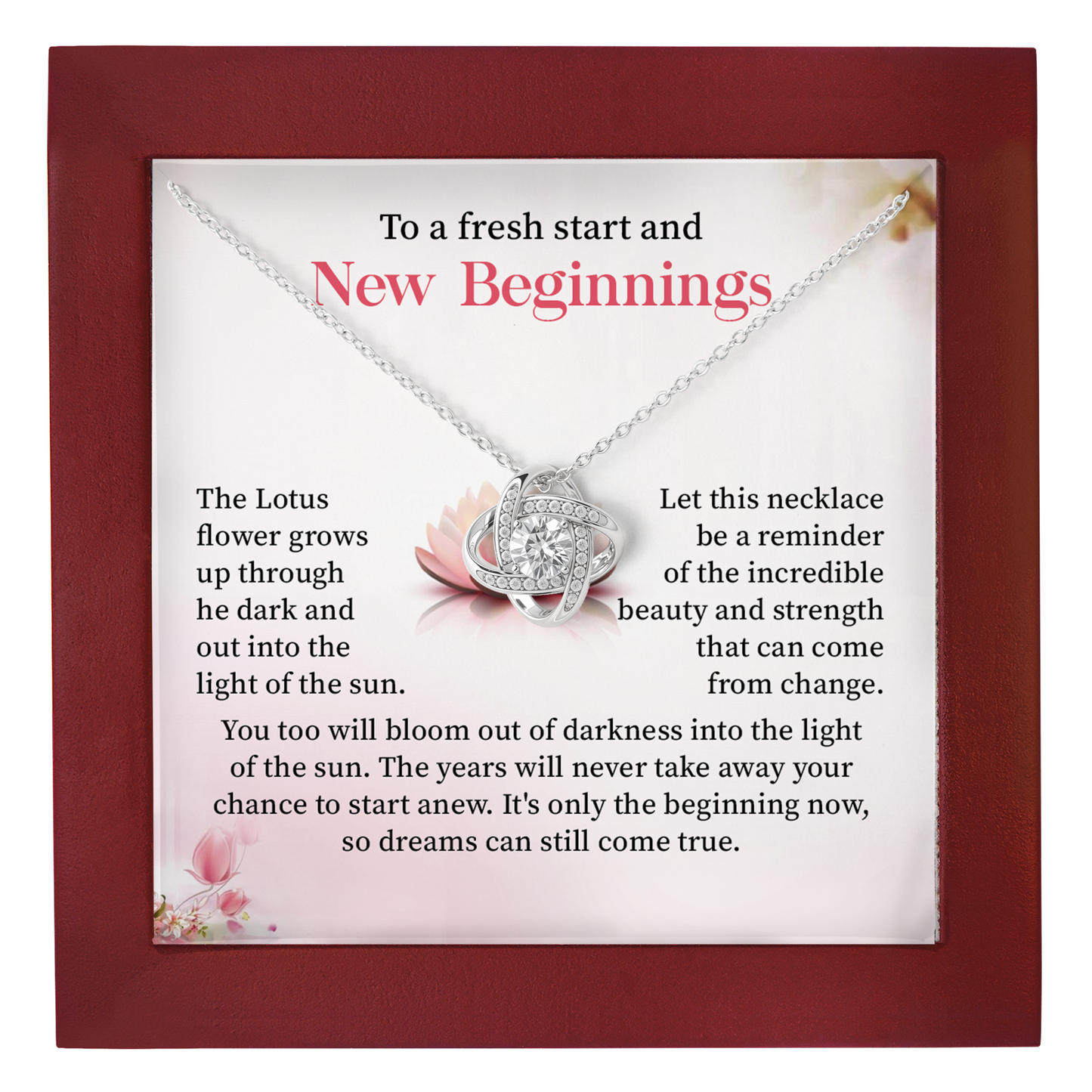 New Beginnings Lotus Necklace Fresh Start Gift for Her