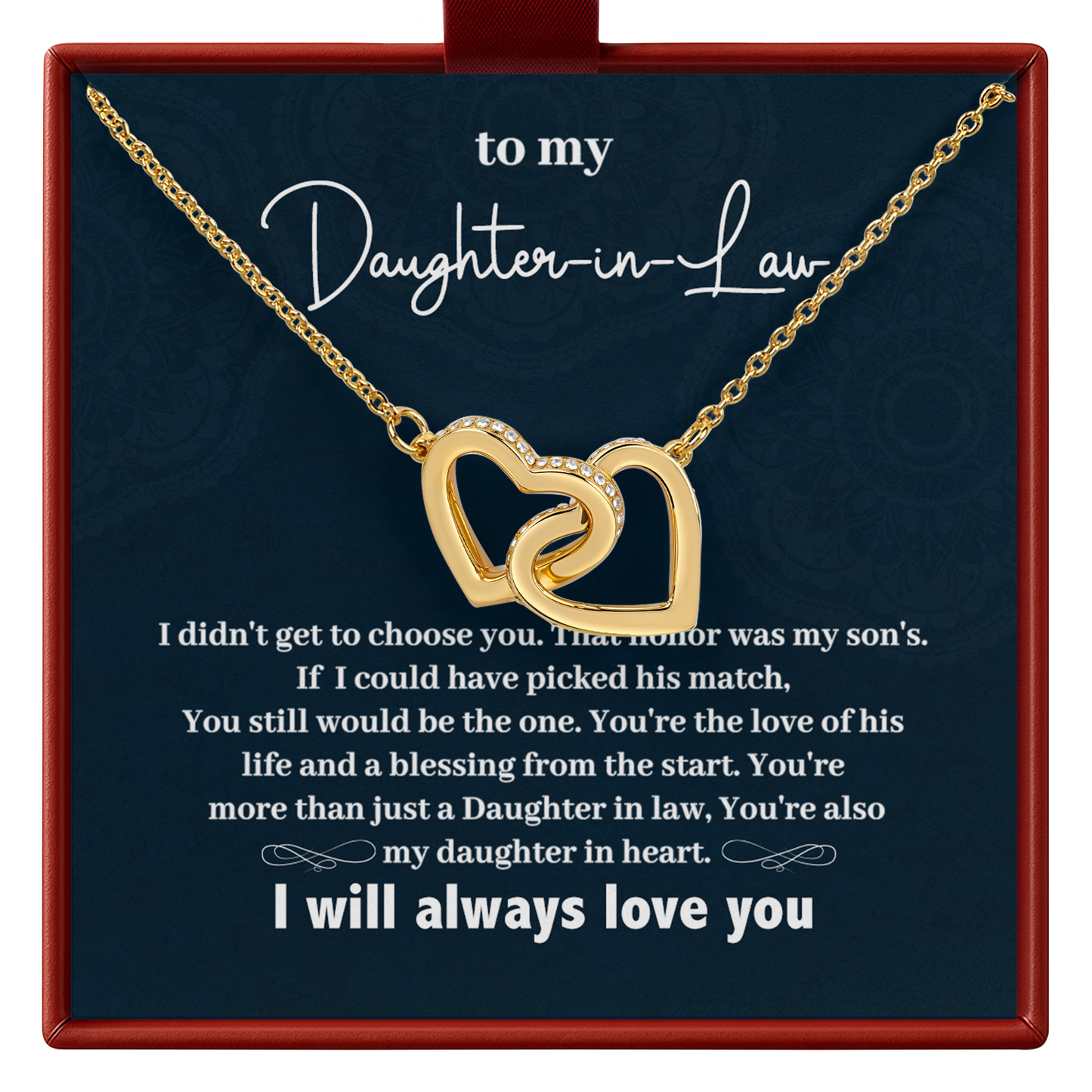 Daughter in Law Necklace from Mother in Law Bridal Shower Gift
