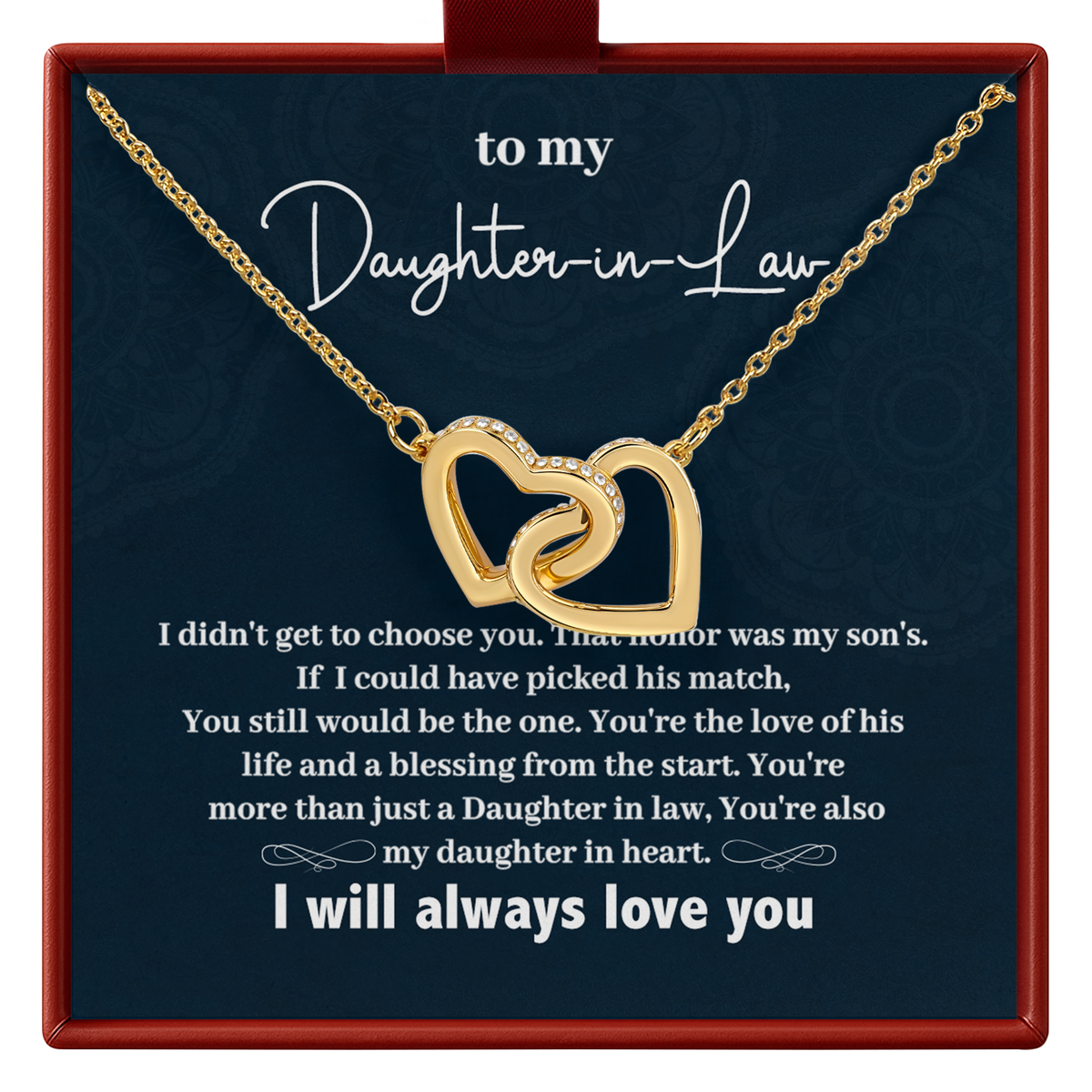 Daughter in Law Necklace from Mother in Law Bridal Shower Gift