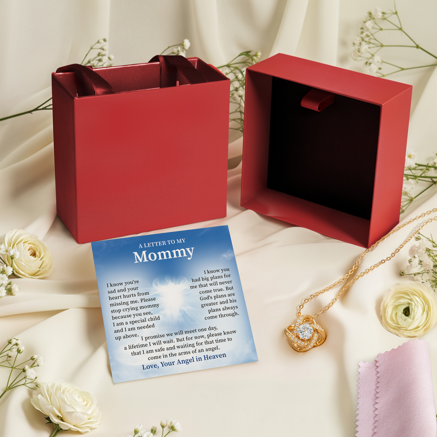 A Letter to Mommy Angel Necklace Miscarriage Sympathy Gift
