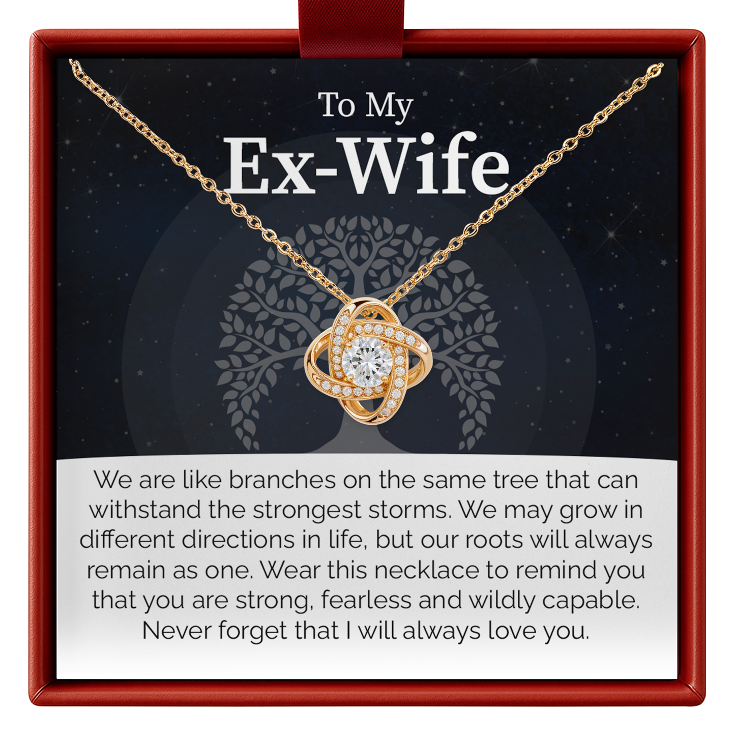 To My Ex-Wife Necklace - Love Knot Jewelry Gift from Ex-Husband