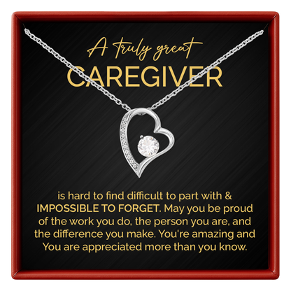 Caregiver Heart Necklace Thank You Gift for Her