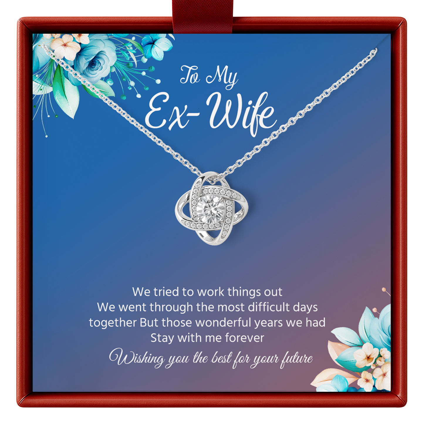 Ex-Wife Necklace Gift, Wishing You the Best Message Card