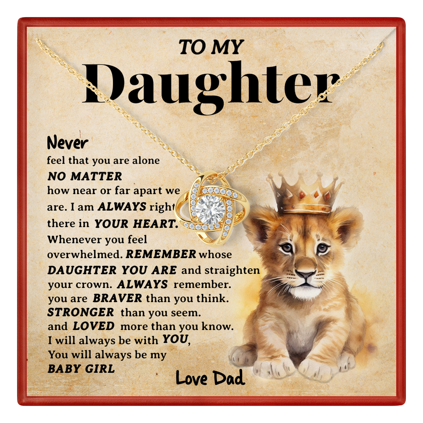 To My Daughter Necklace from Dad - Meaningful Father Daughter Jewelry