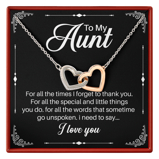 To My Aunt, Necklace Gift with Message Card for Her