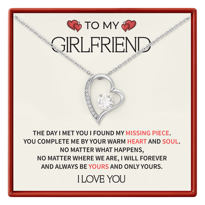 To My Girlfriend - Romantic Valentine's Necklace Gift with Message Card