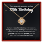 80th Birthday Necklace for Her