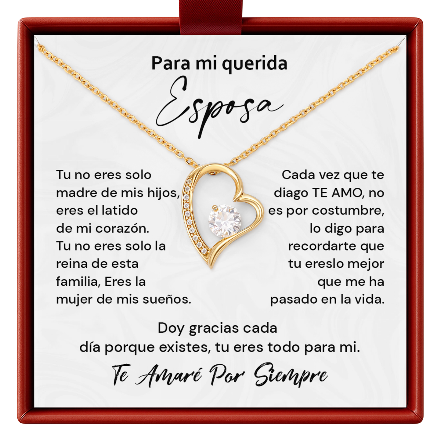 Collar Para Mi Querida Esposa - Regalo Romántico de Aniversario y Amor