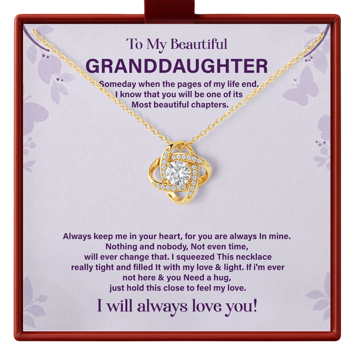 Granddaughter Necklace from Grandma or Grandpa Birthday Gift