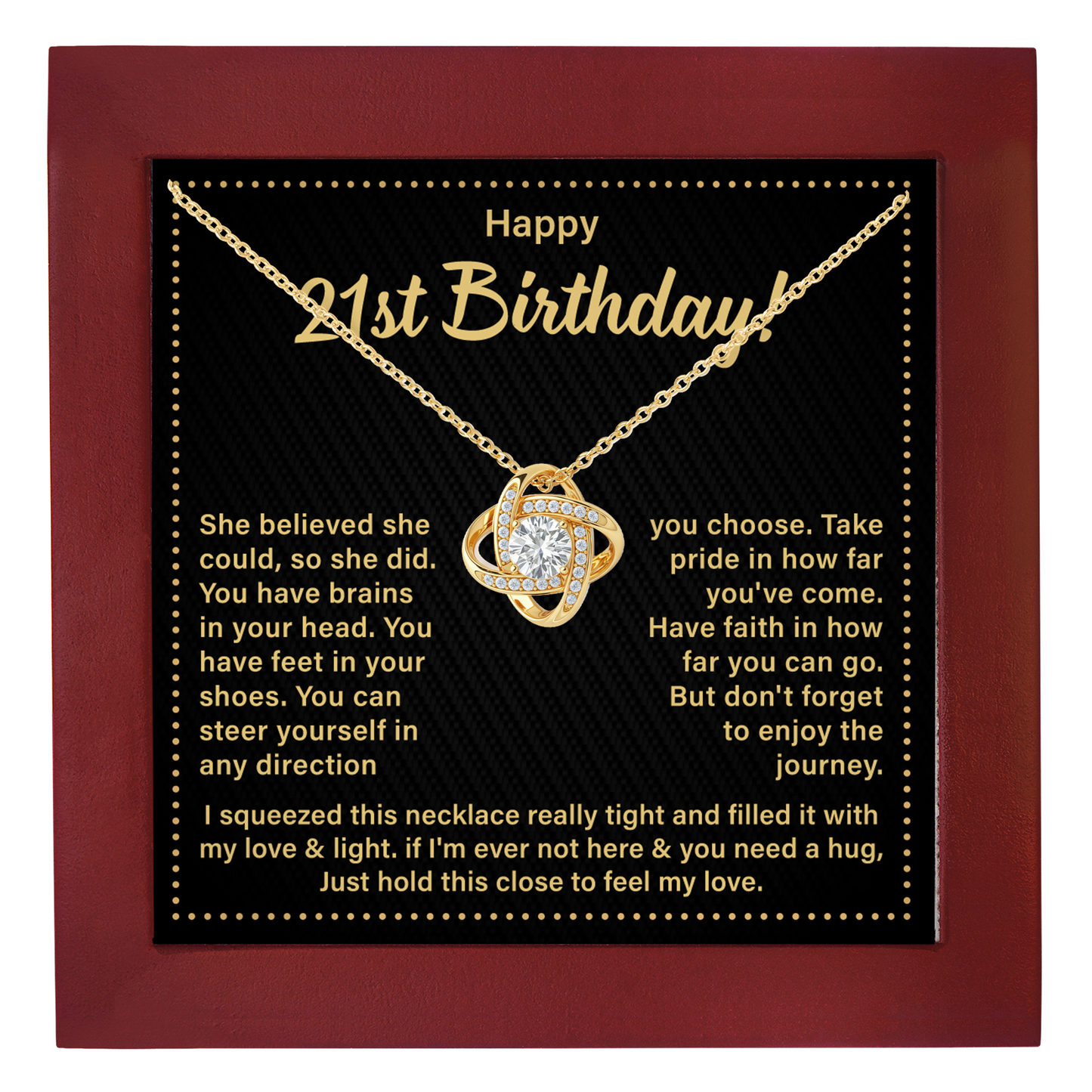 21st Birthday Necklace for Her Gift from Mom or Dad